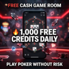 Free Cash Game Room – Practice Poker with 1,000 Free Credits Every Day